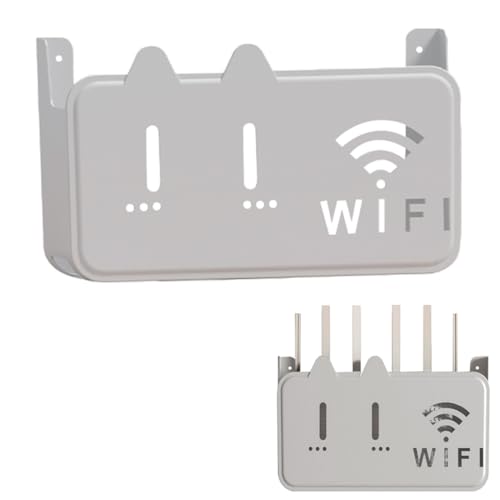 PUIOTEAI Router Verstecken, Router Schrank, Router Regal, Wand Router Aufbewahrungsbox, Super Produkt um den Router Samt Kabelsalat in Stilvolleren Art und Weise zu Verstecken(Grey) von PUIOTEAI