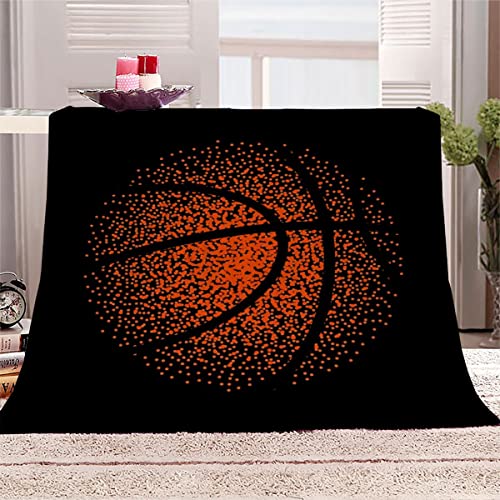 Kuscheldecke Basketball Flauschige wohndecke Mikrofaser Fleecedecke Sport Falten beständig Anti-verfärben als Sofadecke oder Bettüberwurf Weiche & Warme Sofadecke/fleecedecke 130x150cm von PULANG