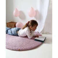 Grobstrick Rundteppich Altrosa Bio-Baumwolle Spieldecke von PULEDESIGN