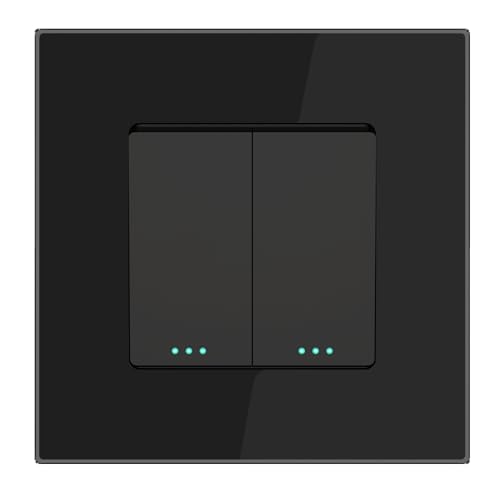 PULSAR Doppelschalter Unterputz Schwarz Glas 1 Fach, Standard Schalter Doppelt Lichtschalter Doppel Schalter Wandlichtschalter 86x86mm PULSAR Doppelschalter Unterputz Schwarz Glas 1 Fach, Standard Schalter Doppelt Lichtschalter Doppel Schalter Wandlichtschalter 86x86mm von PULSAR