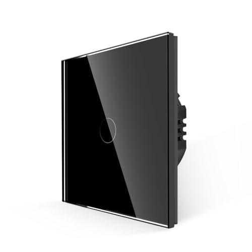 PULSAR Touch Lichtschalter Unterputz 1 Fach in Schwarz Gehärtete Kristallplatte mit LED Hintergrundbeleuchtung 86 x 86 mm Wandschalter Touch Schalter 110V - 240V / Nicht Smart Schalter PULSAR Touch Lichtschalter Unterputz 1 Fach in Schwarz Gehärtete Kristallplatte mit LED Hintergrundbeleuchtung 86 x 86 mm Wandschalter Touch Schalter 110V - 240V / Nicht Smart Schalter von PULSAR