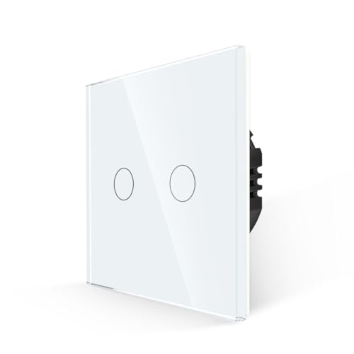 PULSAR Touch Serienschalter Lichtschalter Unterputz 1 Fach Weiß Gehärtete Kristallplatte mit Status-LED 86 x 86 mm Doppelschalter Touch Schalter 110V - 240V / Nicht Smart Schalter PULSAR Touch Serienschalter Lichtschalter Unterputz 1 Fach Weiß Gehärtete Kristallplatte mit Status-LED 86 x 86 mm Doppelschalter Touch Schalter 110V - 240V / Nicht Smart Schalter von PULSAR