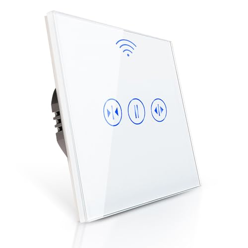 PULSAR WLAN Rolladenschalter Kompatibel mit Alexa, Google Home Weiß Glas, WiFi Smart Rolladenschalter Unterputz 1 Fach Timer, Wifi Touch Jalousieschalter SmartLife App Rolladensteuerung Alexa Zubehör PULSAR WLAN Rolladenschalter Kompatibel mit Alexa, Google Home Weiß Glas, WiFi Smart Rolladenschalter Unterputz 1 Fach Timer, Wifi Touch Jalousieschalter SmartLife App Rolladensteuerung Alexa Zubehör von PULSAR