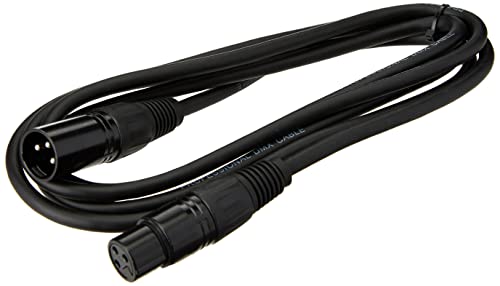 Pulse PLS00266 DMX-Kabel, 3-polig, XLR-Stecker auf Buchse, 2 m, Schwarz von PULSE