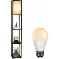 Stehleuchte Stehlampe Standleuchte Leselampe Bodenlampe Holz E27+ Birne- Schwarz - Schwarz von PULUOMIS