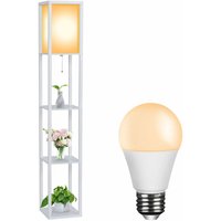 Stehleuchte Stehlampe Standleuchte Leselampe Bodenlampe Holz E27+ Birne- Weiß - Weiß von PULUOMIS