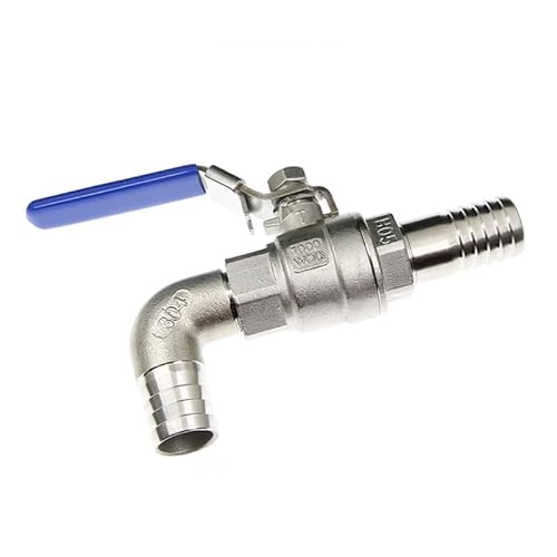 Ablasskugelhahn-Adapter, Schlauchtülle 304 Edelstahl Zweiwege-Ablaufkugelhahn for Wasseradapteranschluss(Elbow,8mmBSP1I48mm) von PULaif