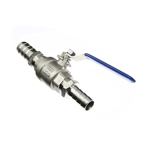 Ablasskugelhahn-Adapter, Schlauchtülle 304 Edelstahl Zweiwege-Ablaufkugelhahn for Wasseradapteranschluss(Through,20mmBSP1I220mm) von PULaif