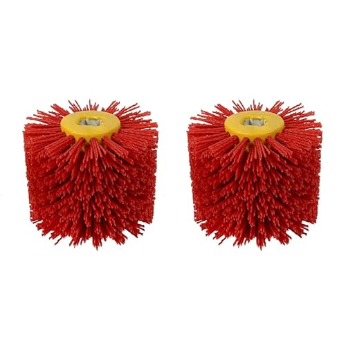 Polierbürste Rad, Drahttrommelbürsten for Entgraten und Polieren, 2er-Pack, rot, mehrere Größen(600) von PULaif