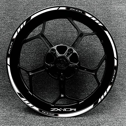 PuLaif Streifenaufkleber Für Kawasaki ZX-10R ZX10R 10R 17 Zoll Motorrad Felge Radnabe Aufkleber Dekoration Reflektierende Aufkleber (Color : J) von PULaif