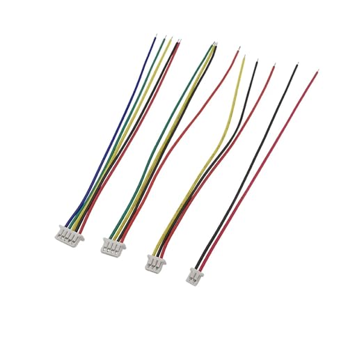Steckverbinder, 10 Stücke Mini Micro JST 1,25mm Pitch 2 zu 8 Pin Buchse Stecker mit Rot Schwarz Draht Kabel 10 zu 30CM 28AWG(15CM-3PIN) von PULaif