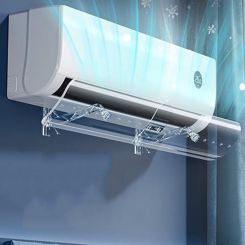 Verstellbarer Klimaanlagen-Luftleitblech, Universell verstellbarer AC-Entlüftungsdeflektor for Wandklimaanlagen, 20-40 Zoll, ABS-Kunststoff, 270°-Winkel von PULaif