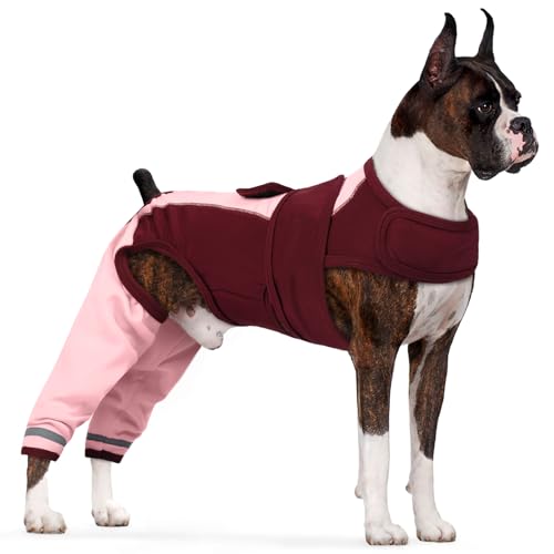 Erholungsanzug Hund, Op Body Hund Hinterbein Bandage Wundschutz Hinterbein Postoperative Kleidung(Rosa, 2XL) von PUMYPOREITY