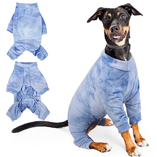Hund Onesie, Hund Kleidung Weich HundPullover Atmungsaktiv Hund 4-beinige Hundepyjamas Jumpsuits Bodysuits Hund T-Shirts Bekleidung(Blau, XL) von PUMYPOREITY