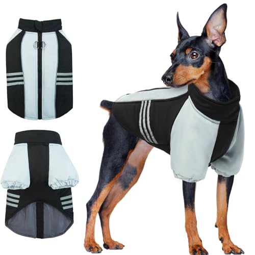 Hundemantel Winter, Warm Kleidung Welpen Jacke Weste Hund Regendicht Winddicht Winter Daunenjacke Reflektierender mit Reißverschluss für Kleine und Mittlere Hunde(S) von PUMYPOREITY