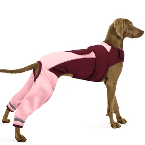 PUMYPOREITY Wundschutzanzüge für Hunde, Op Body Rüde Hunde Body Operation mit Beinen Hündin Ellenbogenschützer Recovery Sleeve Ellenbogenbandage Ärmel(Rosa, XL) von PUMYPOREITY