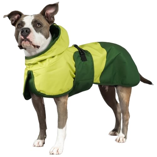 Regenjacke Hund, Wasserdicht Hundejacke Regenjacke Verstellbarer Hunde Regenschutz Hunde-Cape-Regenmantel Winddichter Hundekleidung Outfit(Grün, 3XL) von PUMYPOREITY