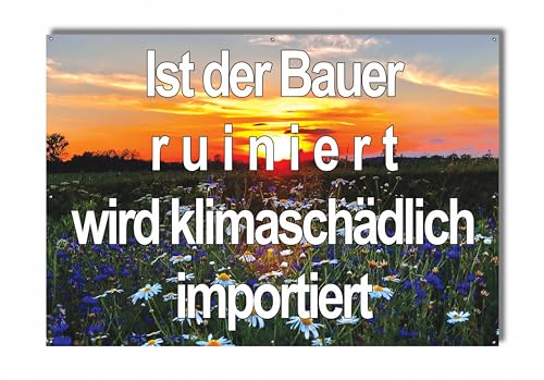 Protestbanner für Demo Landwirtschaft - Banner für Bauernprotest (Blumenwiese) von PUNALU