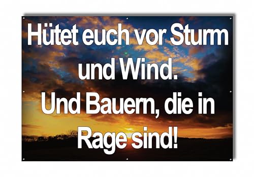 Protestbanner für Demo Landwirtschaft - Banner für Bauernprotest (Dunkle Wolken 1) von PUNALU