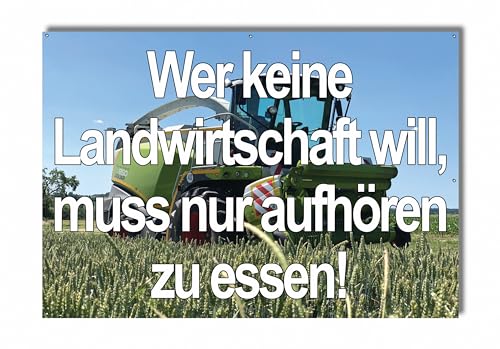 Protestbanner für Demo Landwirtschaft - Banner für Bauernprotest (Häcksler 1) von PUNALU