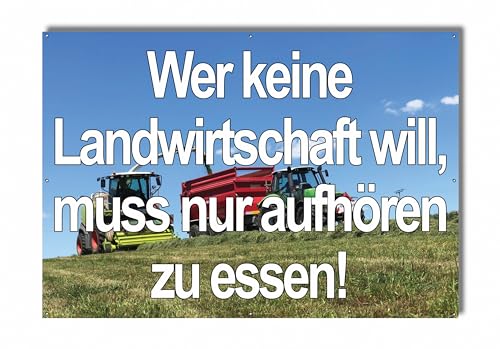 Protestbanner für Demo Landwirtschaft - Banner für Bauernprotest (Häcksler 2) von PUNALU