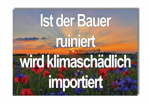 Protestbanner für Demo Landwirtschaft - Banner für Bauernprotest (Mohnblumen 2) von PUNALU