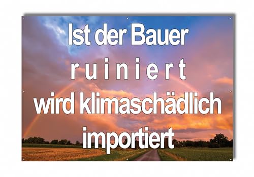 Protestbanner für Demo Landwirtschaft - Banner für Bauernprotest (Regenbogen) von PUNALU