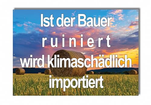 Protestbanner für Demo Landwirtschaft - Banner für Bauernprotest (Strohballen 5) von PUNALU