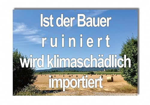 Protestbanner für Demo Landwirtschaft - Banner für Bauernprotest (Strohballen 6) von PUNALU