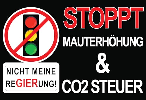 Protestbanner für Demo Logistik - Banner für LKW gegen Mauterhöhung und CO2 Steuer (schwarz) von PUNALU