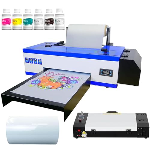 PUNEHOD L1800 DTF Druckmaschine mit Rolleneinzug, Direct to Film Print Vorwärmung A3 DTF Drucker für DIY Druck T-Shirts, Hoodie, Stoffe (Drucker+Ofen) von PUNEHOD