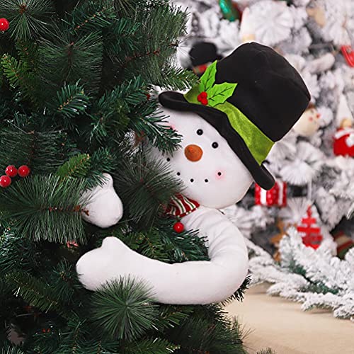 Baum umarmender Weihnachtsmann, Schneemann-Puppe, Weihnachtsbaumdekoration, Urlaubsdekoration, Atmosphären-Arrangement (Schneemann) von PUNELE