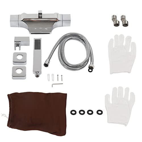 Dual -Funktions -Wand -Duscharmaturen -Wasserhahn mit Dual Control -Wasserhahn mit Duschkopf Intern und Externer Gewinde G1/2 (Silber) von PUNELE
