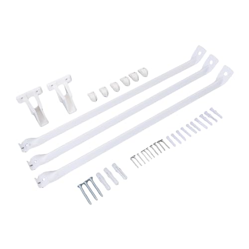 PUNELE 3pcs Drahtregalhalterung Klammern Stützhalterungshalterung Garderobe -Regal -Halterung mit 6 Klemmen 2 Endklassen für 12 -Zoll von PUNELE