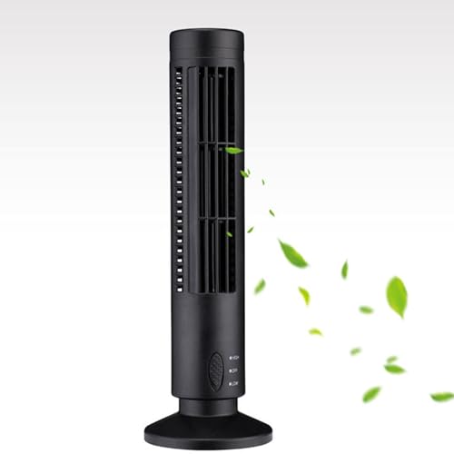 PUNELE Bladeless -Lüfter, Innovatives Design USB Mini Electric Lüfter Desktop Tower -Lüfter für Büromose, Geeignet für Studenten (Schwarz) von PUNELE