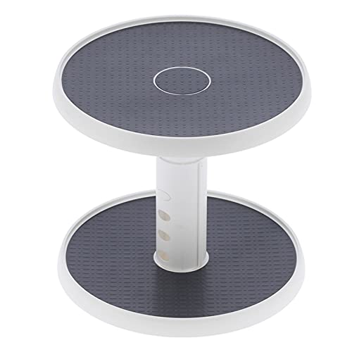 PUNELE Drehteller-Regal mit 2 Ebenen, Drehbarer Halter, Verstellbares Regal für Küchenschrank-Arbeitsplatte mit Stabilem, Offenem Kunststoff-Design von PUNELE