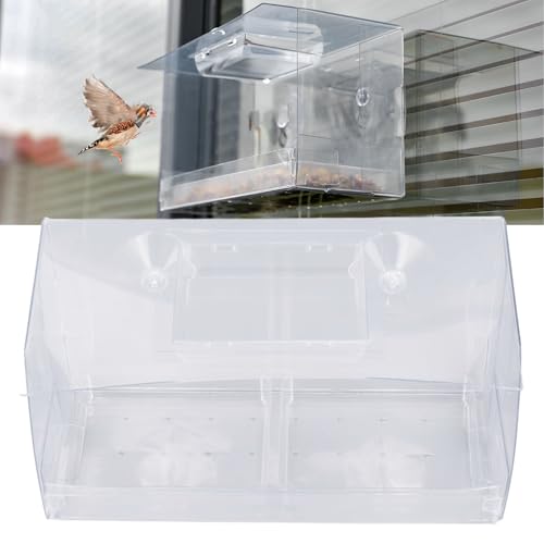 PUNELE Fenster Vogelfutterhaus, Bird Feeder Vogelfutterspender mit 2 Starken Saugnäpfen, Transparent Fenster Futterhaus für Vögel, Draußen, Abnehmbar Faltbar PUNELE Fenster Vogelfutterhaus, Bird Feeder Vogelfutterspender mit 2 Starken Saugnäpfen, Transparent Fenster Futterhaus für Vögel, Draußen, Abnehmbar Faltbar von PUNELE