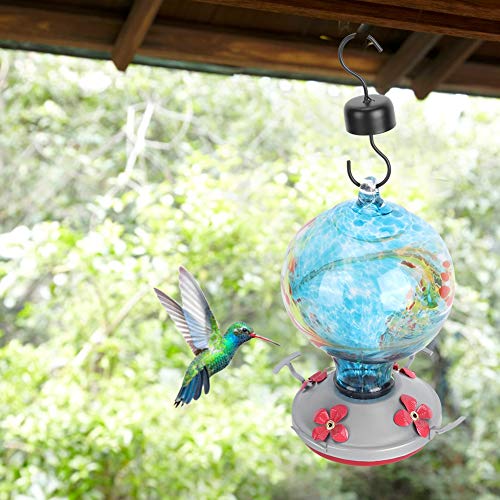 PUNELE Glasvogelwasserfuttermittel, Farbenfrohe Feeder, Attraktive Gartendekoration mit Hängendem Haken, Ruhender Barsch und -sicherer Basis, Leicht zu Montieren, zu Füllen und (H) von PUNELE
