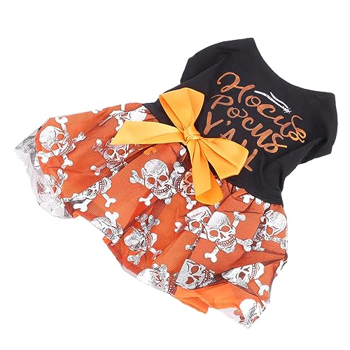 PUNELE Halloween Hundekleid Mode Süße Biegeköpfe Dekor Foil Stamping Muster Haustier Halloween Kostüm für Party Täglich Foto von PUNELE