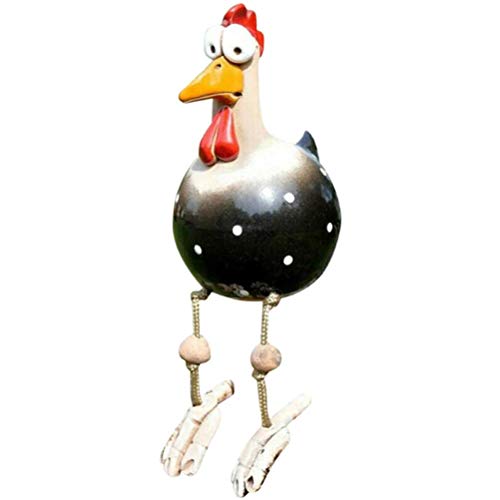 PUNELE Keramik Huhn Gartendeko, Gartendeko Figuren,Tierfigur Gartenstecker Keramikfigur Handarbeit Ornament, Huhn Gartendeko Garten Dekoration, Bauernhof Balkon Wohnzimmer Office Deko (C) von PUNELE