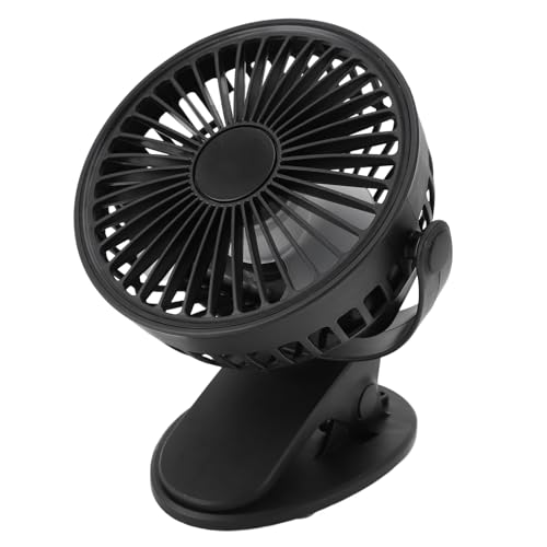 PUNELE Kleiner Tischlüfter, Tragbar auf Lüfter 360 Grad Rotatable 3 Gears Desk Lüfter mit USB -Ladung für Bürocamping, Kinderwagen, Zuhause, Brise -Unterstützung (Schwarz) von PUNELE
