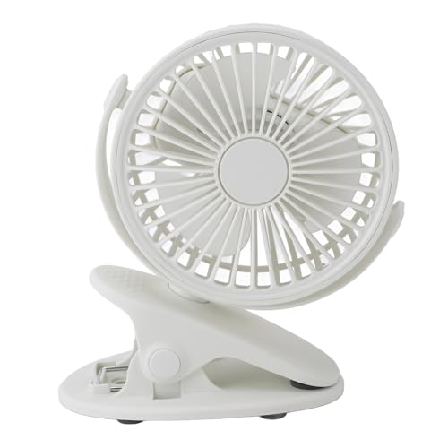 PUNELE Kleiner Tischlüfter, Tragbar auf Lüfter 360 Grad Rotatable 3 Gears Desk Lüfter mit USB -Ladung für Bürocamping, Kinderwagen, Zuhause, Brise -Unterstützung (Weiß) von PUNELE
