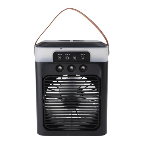 PUNELE Lüfter des Kühlungsnebel -Desks, USB -Desktop ätherisches Öl Aromatherapie Luftkühlventilator mit 400 Ml Wassertank für Büro, Schlafzimmer und Zuhause (Schwarz) von PUNELE
