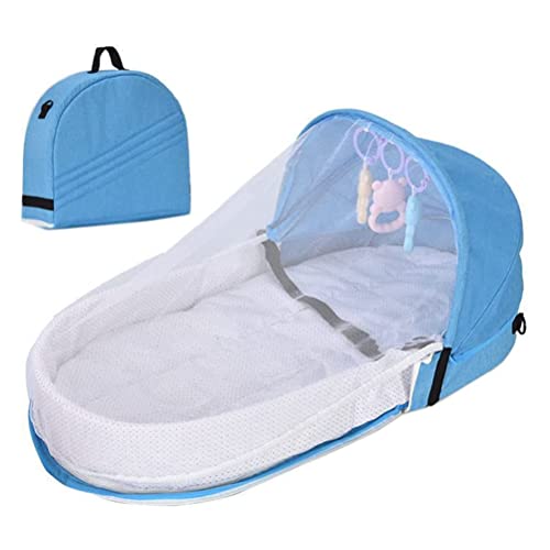 PUNELE Reisebett Baby, Reisebett Baby mit Matratze, Baby Tragbares Reisebett, Babybett Wickeltasche, 2 in 1 Faltbar Babybett mit Moskitonetz Reisebett Babyliege für Baby Kleinkinder von PUNELE