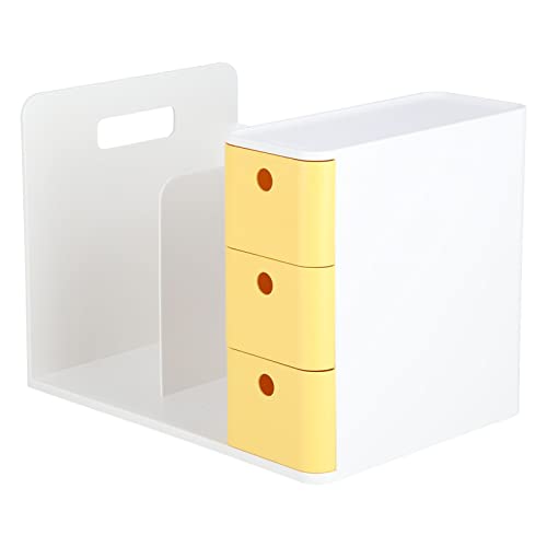PUNELE Speicherbuchschule Desktop Organizer Links Rechts Speicherfächer für Dokumente Papiere Stifte mit Griff Design Compact Office Storage von PUNELE