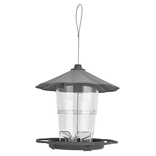 Transparent Hanging Vogelfutterleiter Pavillon-förmiges Werkzeug mit Dach für Vogelfütterung, Gartenhof von PUNELE