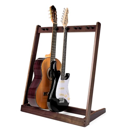Gitarrenständer Aus Holz für 5 Akustik- oder E-Gitarren, Bässe oder 4 Gitarren-Box - Mit Plektrumschlitz, für Zuhause Gitarrenständer Aus Holz für 5 Akustik- oder E-Gitarren, Bässe oder 4 Gitarren-Box - Mit Plektrumschlitz, für Zuhause von PUNK
