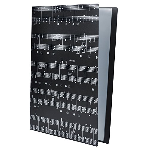 PUNK A4 Größe Musik Tabelle Datei Ordner A4 Größe Dokumente Halter Aufbewahrung Ordner 40 Taschen (Music Sheet Black) von PUNK