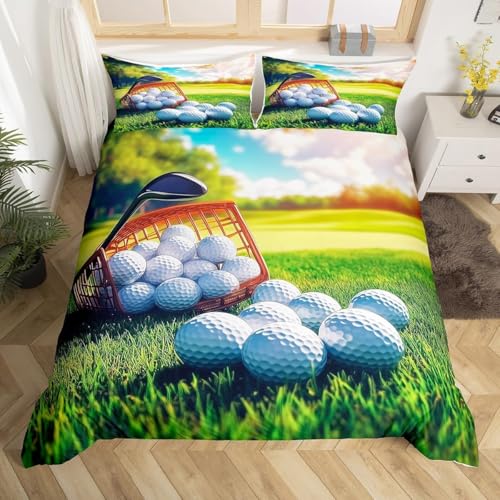 PUOJIEAT Bettwäsche 135x200 Golf, Bettwäsche-Set Sportthema für Kinder, Weiche Mikrofaser Bettbezug + 2 Kissenbezug 80x80 cm mit Reißverschluss D/E1376 PUOJIEAT Bettwäsche 135x200 Golf, Bettwäsche-Set Sportthema für Kinder, Weiche Mikrofaser Bettbezug + 2 Kissenbezug 80x80 cm mit Reißverschluss D/E1376 von PUOJIEAT
