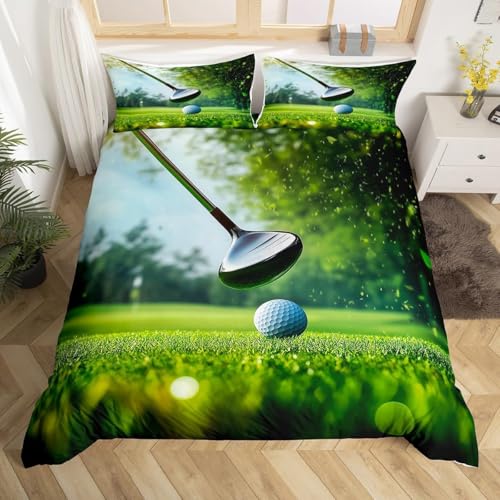PUOJIEAT Bettwäsche 135x200 Golf, Bettwäsche-Set Sportthema für Kinder, Weiche Mikrofaser Bettbezug + 2 Kissenbezug 80x80 cm mit Reißverschluss D/E1574 PUOJIEAT Bettwäsche 135x200 Golf, Bettwäsche-Set Sportthema für Kinder, Weiche Mikrofaser Bettbezug + 2 Kissenbezug 80x80 cm mit Reißverschluss D/E1574 von PUOJIEAT